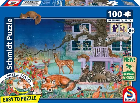 Schmidt Puzzle Nočná návšteva / 100 dielikov / 36,1 × 24,3 cm