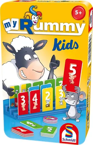 Schmidt Detská hra MyRummy Kids v plechovej krabičke / Kartová hra / 2-4 hráči / od 5 rokov
