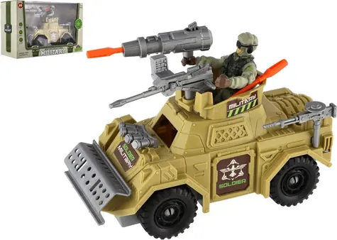 TEDDIES Vojenská sada s obrneným autom / Obrnené auto, vojak a doplnky