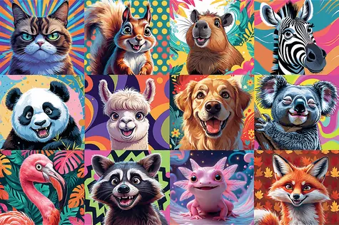Trefl Puzzle Veselé zvieracie portréty / 300 dielikov / 60 x 40 cm / od 8 rokov