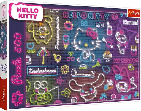 Trefl Puzzle Neónová Hello Kitty / 500 dielikov / 48 x 34 cm / pre dospelých