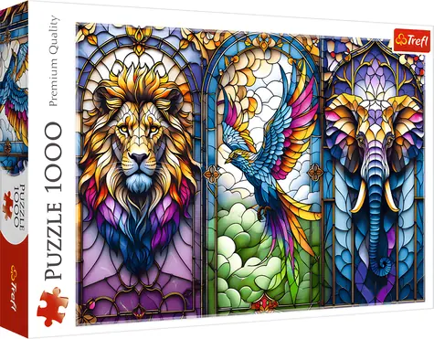 Trefl Puzzle Vitráž so zvieratami / 1000 dielikov / 68,3 x 48 cm