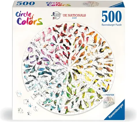 Ravensburger Okrúhle puzzle Circle of Colors: Vtáky / 500 dielikov