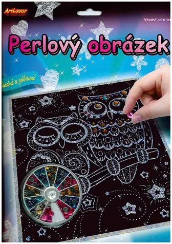 ARTLOVER Perlový obrázok Sovy / Mozaika z kamienkov / 20x25 cm / od 6 rokov