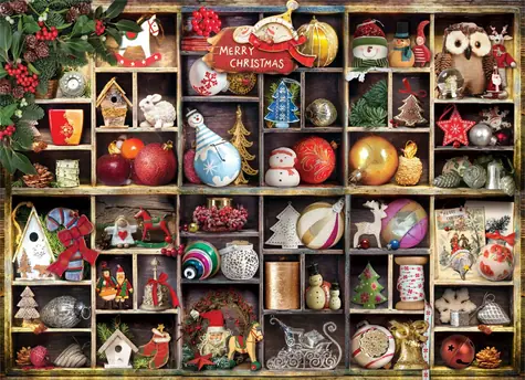 EUROGRAPHICS Puzzle Vianočné ozdoby / 1000 dielikov / 68 × 49 cm