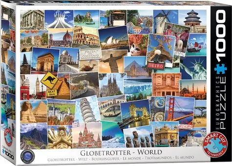 EUROGRAPHICS Puzzle Svetobežník - celý svet / 1000 dielikov / 67,63 × 48,89 cm