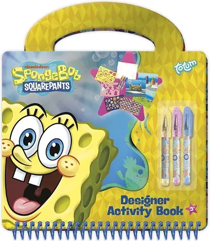 TOTUM Kreatívna sada SpongeBob / Kreatívna sada / šablóny a samolepky / 3 gélové perá / 20 strán