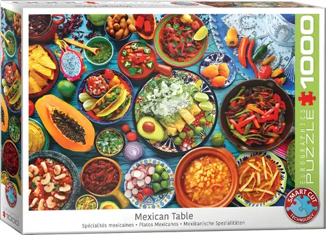 EUROGRAPHICS Puzzle Mexický stôl / 1000 dielikov / 68 × 48 cm