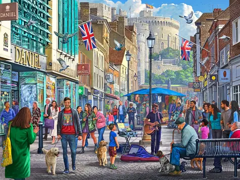 GIBSONS Puzzle Prehliadka hradu Windsor / 1000 dielikov / 68 x 49 cm