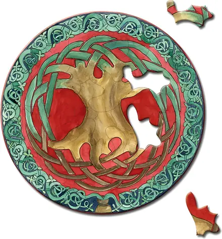 CURIOSI Okrúhle puzzle Picoli: Strom / 33 dielikov / priemer 9 cm