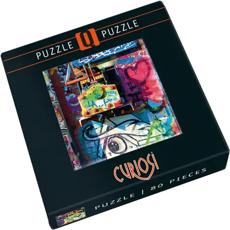 CURIOSI Štvorcové puzzle Q Amsterdam: Vzor I / 80 dielikov / Štvorcové dieliky / 12,5 × 12,5 cm