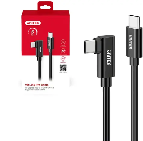 Unitek C14094ABK01-5M čierna / Kábel USB-C / USB-C (M) - USB-C (M) / 5 m