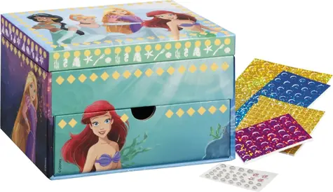 TOTUM Šperkovnica Disney Princess / Ozdobná dekorácia / samolepiaca pena / kamienky / 10,8 × 10,5 × 15,3 cm