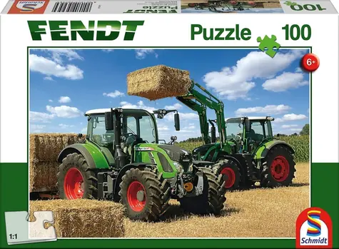 Schmidt Puzzle Traktory Fendt 724 Vario a Fendt 716 Vario / 100 dielikov / 36,1 × 24,3 cm