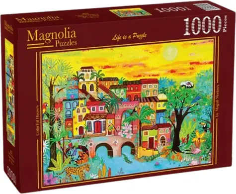 MAGNOLIA Puzzle Domy v lesoch / 1000 dielikov / 68 x 48 cm