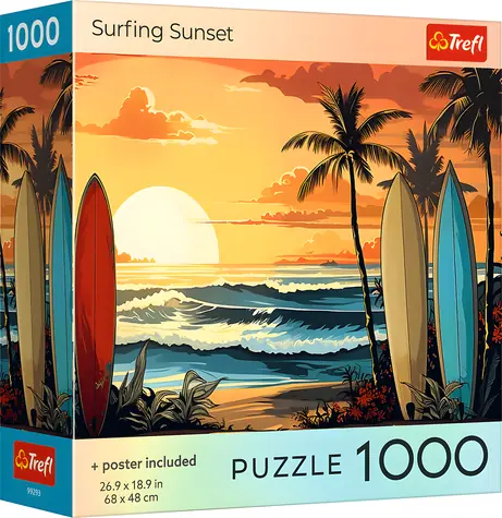 Trefl Puzzle Surfovanie pri západe slnka / 1000 dielikov / 68 x 48 cm
