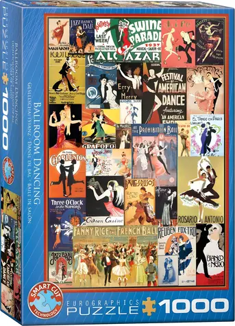 EUROGRAPHICS Puzzle Vintage plagáty z tanečných sál / 1000 dielikov / 48 x 68 cm