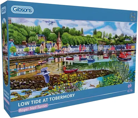 GIBSONS Panoramatické puzzle Odliv a príliv v Tobermory / 636 dielikov / 69 × 32 cm