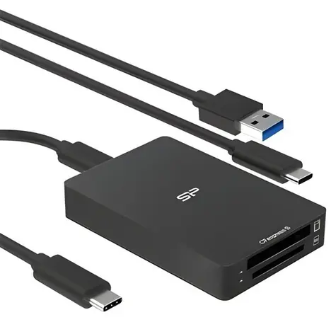 Silicon Power CreatePro BS10 čierna / Čítačka pamäťových kariet / CFexpress B / SD 4.0 / USB-C 10 Gb/s