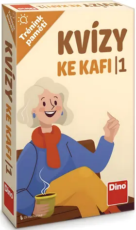 Dino Tréning pamäte: Kvízy ku káfi 1 / Kvízová spoločenská hra / 64 kariet / 256 otázok
