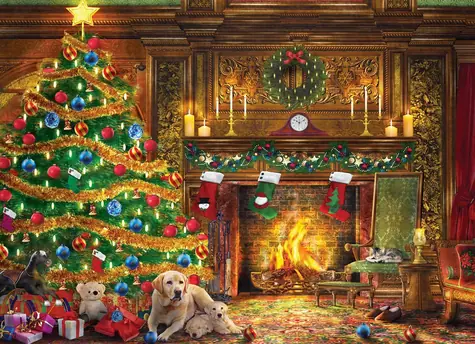 EUROGRAPHICS Puzzle Labradori pri stromčeku / 1000 dielikov / 67,63 x 48,89 cm