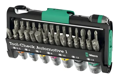 Wera Sada náradia Tool-Check Automotive 1 / 38 dielov / Bity, račňa a nástrčné kľúče / Taška na náradie