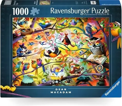 Ravensburger Puzzle Zaneprázdnení vtáci / 1000 dielikov