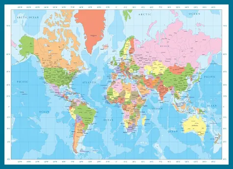 EUROGRAPHICS Puzzle Mapa sveta / 1000 dielikov / 67,6 x 48,9 cm