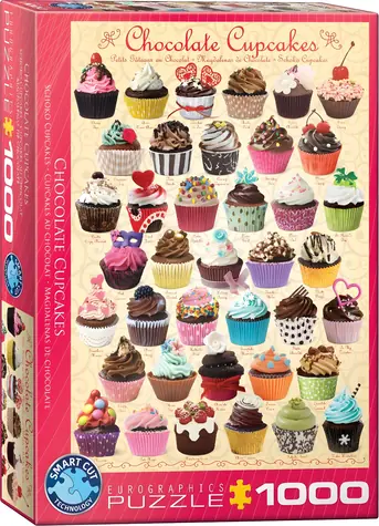 EUROGRAPHICS Puzzle Čokoládové tortičky (Cupcakes) / 1000 dielikov / 48,89 x 67,63 cm
