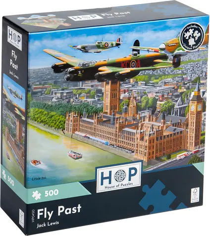 HOP Puzzle Prelet / 500 dielikov / nepravidelné dieliky / plagát A3