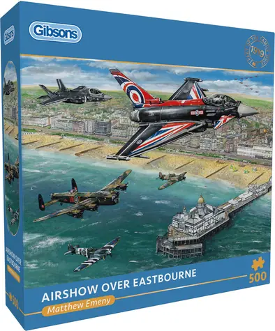 GIBSONS Puzzle Letecká šou NAD Eastbourne / 500 dielikov / 49 × 34 cm