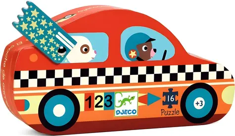 DJECO Puzzle Závodné auto / 16 dielikov / 25 × 25 cm