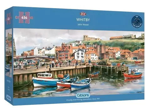 GIBSONS Panoramatické puzzle Whitby, Yorkshire / 636 dielikov / 68,5 × 32 cm