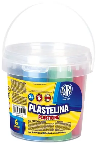 ASTRA Plastelína / 6 farieb / plastové vedro