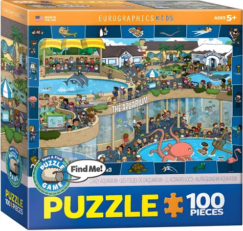 EUROGRAPHICS Puzzle Spot & Find Bláznivé akvárium / 100 dielikov / 48,3 x 33 cm