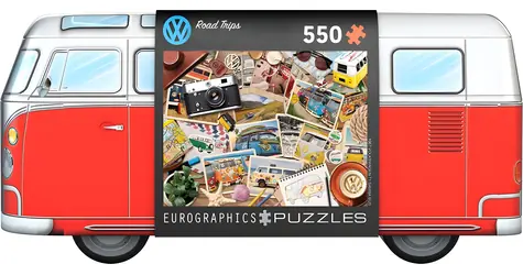 EUROGRAPHICS Puzzle v plechovej krabičke Volkswagen Road Trip / 550 dielikov / 48 × 33 cm