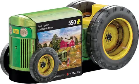 EUROGRAPHICS Puzzle v plechovej krabičke Starý traktor / 550 dielikov / 48 × 33 cm