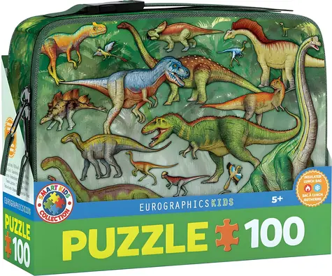 EUROGRAPHICS Puzzle Dinosaury vo desiatovom boxe / 100 dielikov / 48 x 33 cm