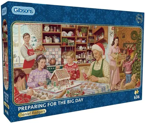 GIBSONS Panoramatické puzzle Príprava na veľký deň / 636 dielikov / 69 × 32 cm