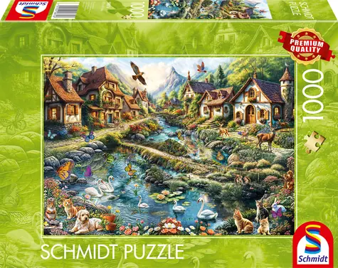Schmidt Puzzle Dedina na okraji lesa / 1000 dielikov