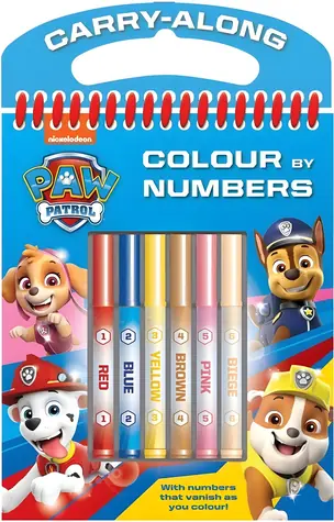NICKELODEON Maľovanie podľa čísel Tlapková patrola / 9 omaľovánok / 6 fixiek