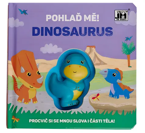 JIRI MODELS Pohlaď ma Dinosaurus / 10 strán / Mäkká hračka dinosaura na pohladenie