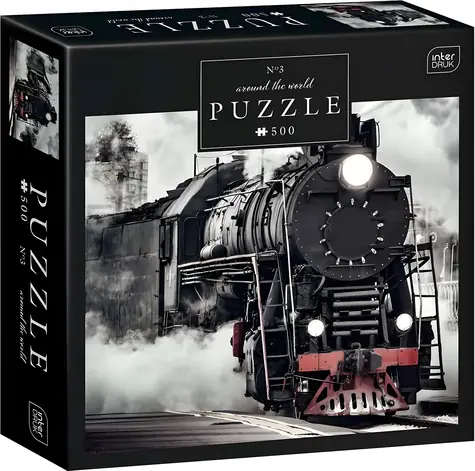 INTERDRUK Puzzle Around the WORLD: Parná lokomotíva / 500 dielikov / 47 x 33 cm