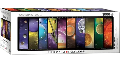 EUROGRAPHICS Panoramatické puzzle Slnečná sústava / 1000 dielikov / 99 × 33 cm