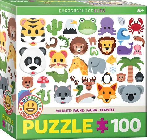 EUROGRAPHICS Puzzle Emoji zvieratká / 100 dielikov / od 5 rokov / 48,3 x 33 cm