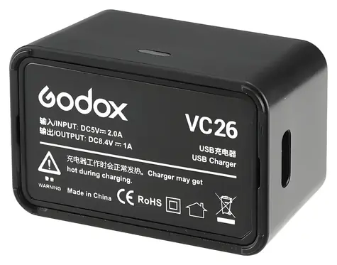 Godox VC26 / Nabíjačka batérií / Pre V1 a AD100 Pro / USB napájanie