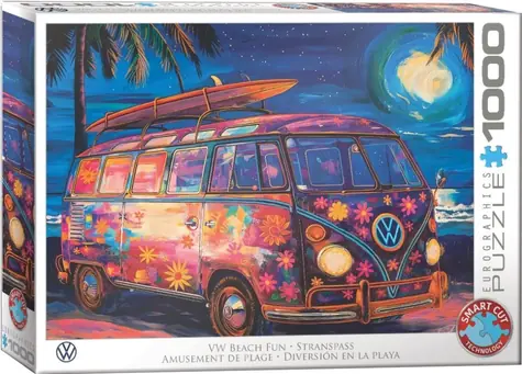 EUROGRAPHICS Puzzle VW Plážová zábava / 1000 dielikov / 68 x 48 cm