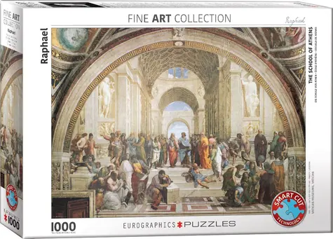EUROGRAPHICS Puzzle Aténska škola / 1000 dielikov / 67,6 × 48,9 cm