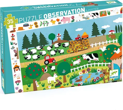 DJECO Puzzle Observation: Statok / 35 dielikov / 61 x 38 cm
