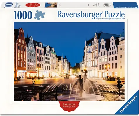 Ravensburger Puzzle Rostock v noci / 1000 dielikov